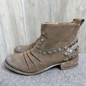 Mia Limited Edition Star Studded Taupe Suede Ankle Booties